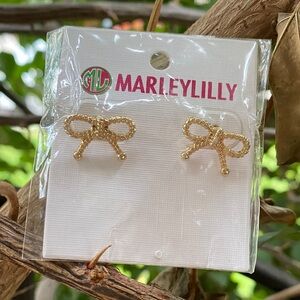 Plastic Golden Bow Tie Earrings🎀💛💐